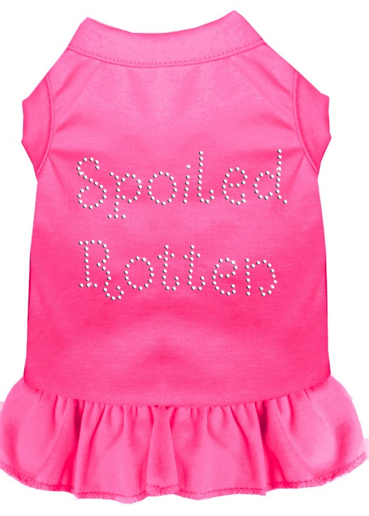 Spoiled Rotten Rhinestone Dress Bright Pink XS